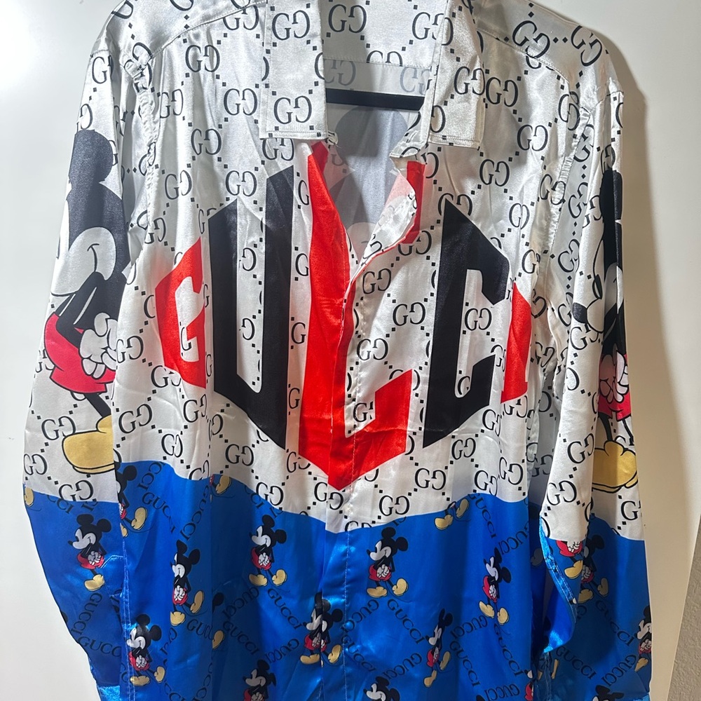 Mickey Mouse Monogram Button-Up Shirt - Designer Inspired - Size XXL
